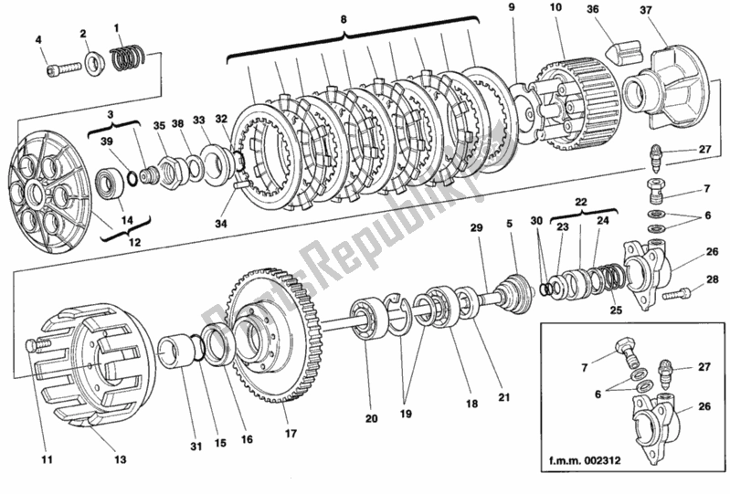 Alle onderdelen voor de Koppeling van de Ducati Supersport 900 SS USA 1995